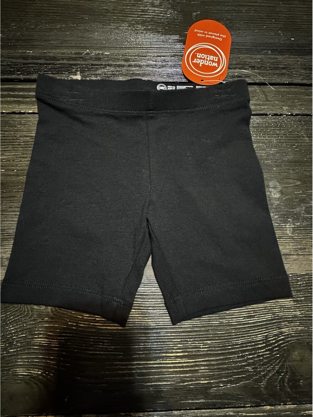 Wonder Nation Girls XS 4-5 Black Bike Shorts Cotton Stretch NWT
